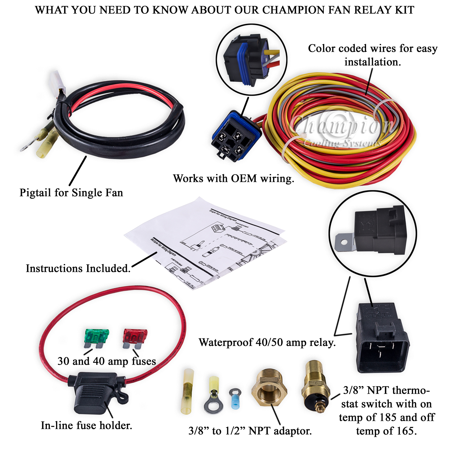 Eagle Champion Electric Fan Relay Kit Eagle Champion Electric Fan Relay Kit