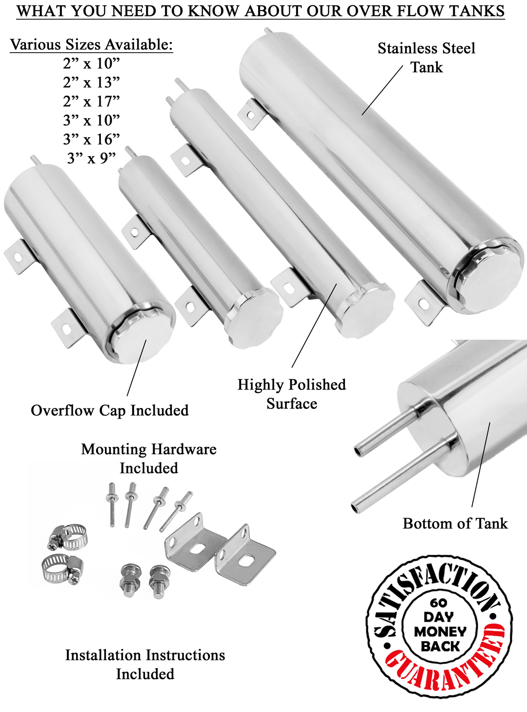 Champion Cooling Systems CA Overflow Tank All Stainless 3 X 10 Size