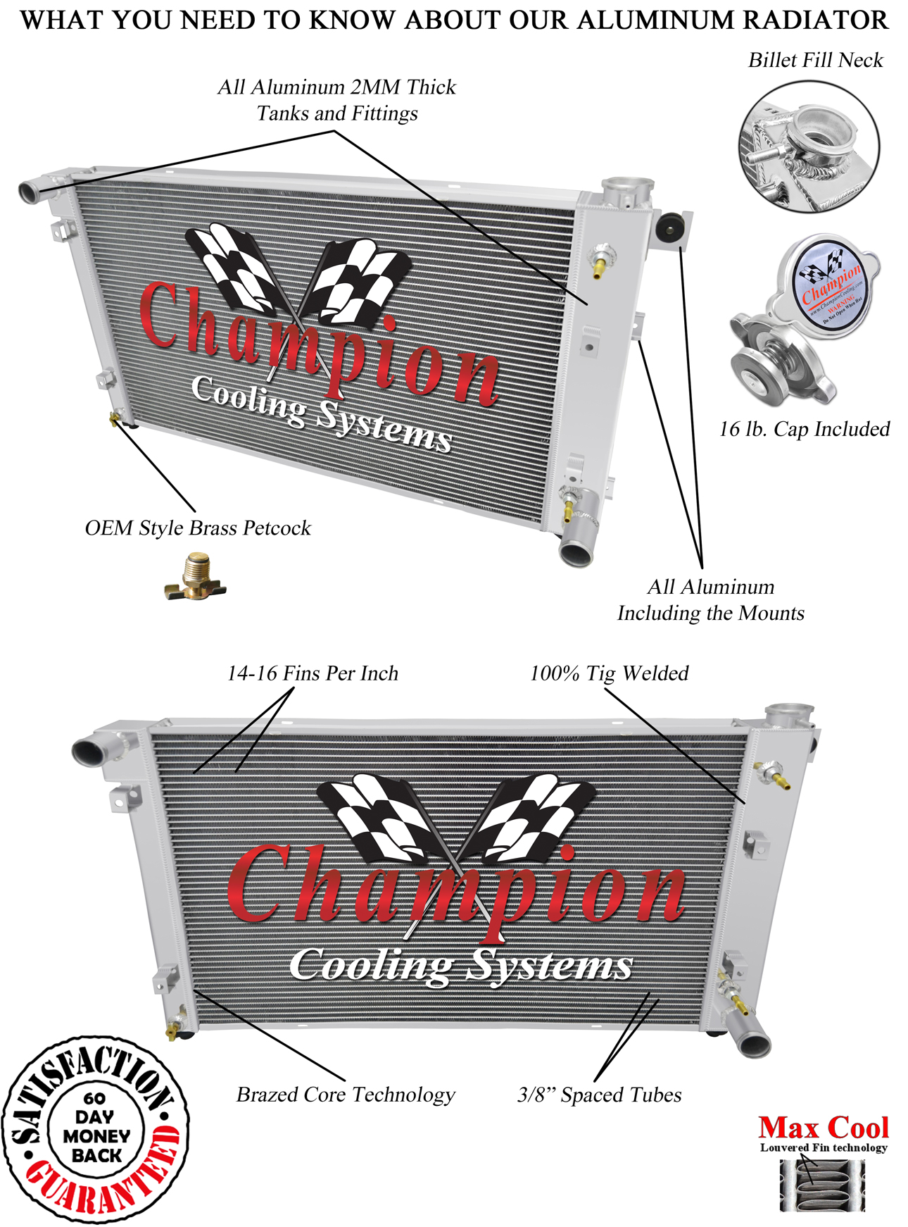 3 Row Discount Champion Radiator for 1994 - 2002 Dodge Ram 2500