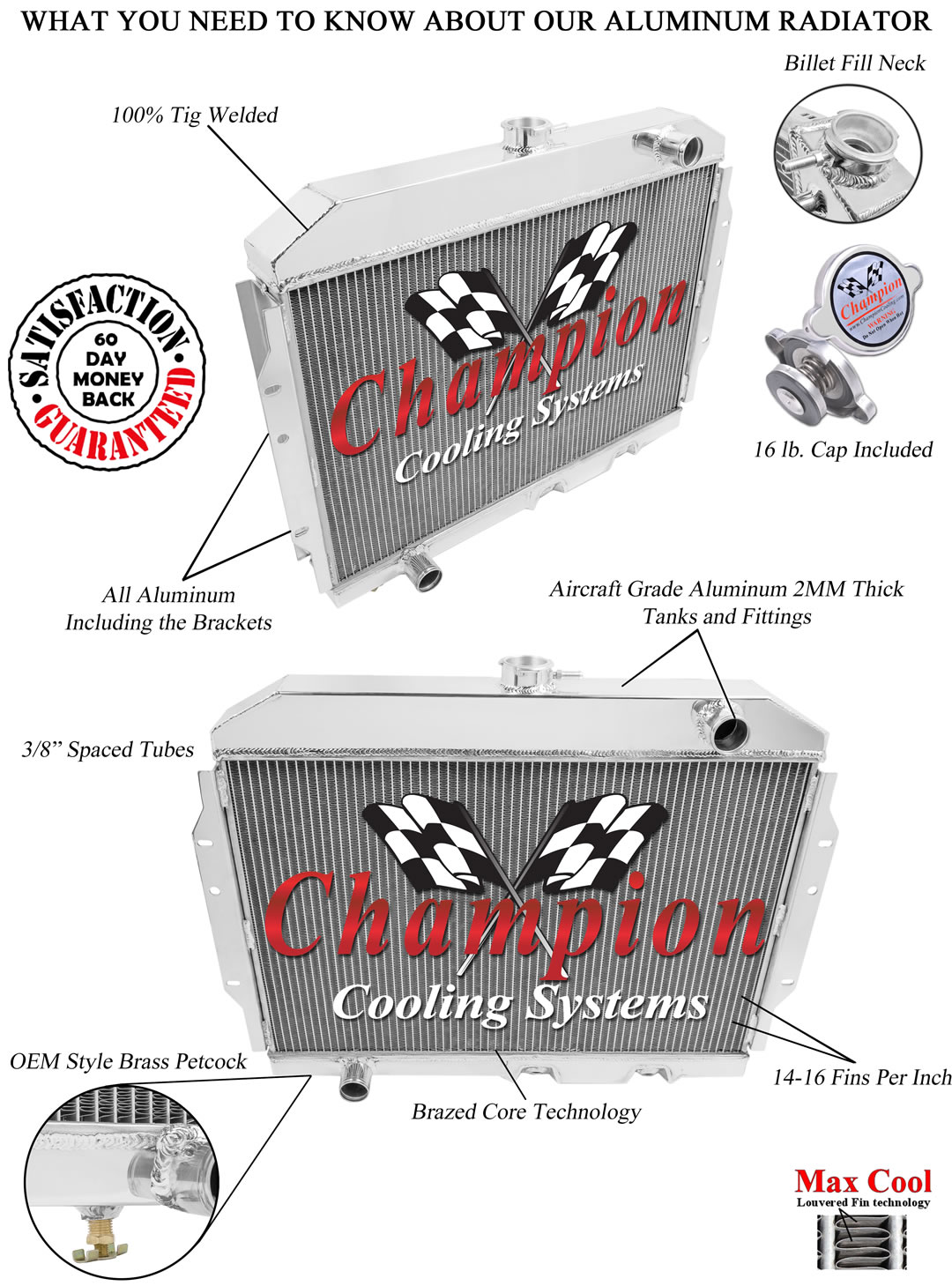 1959-1968 American Motors American 3 Row Champion DR Radiator