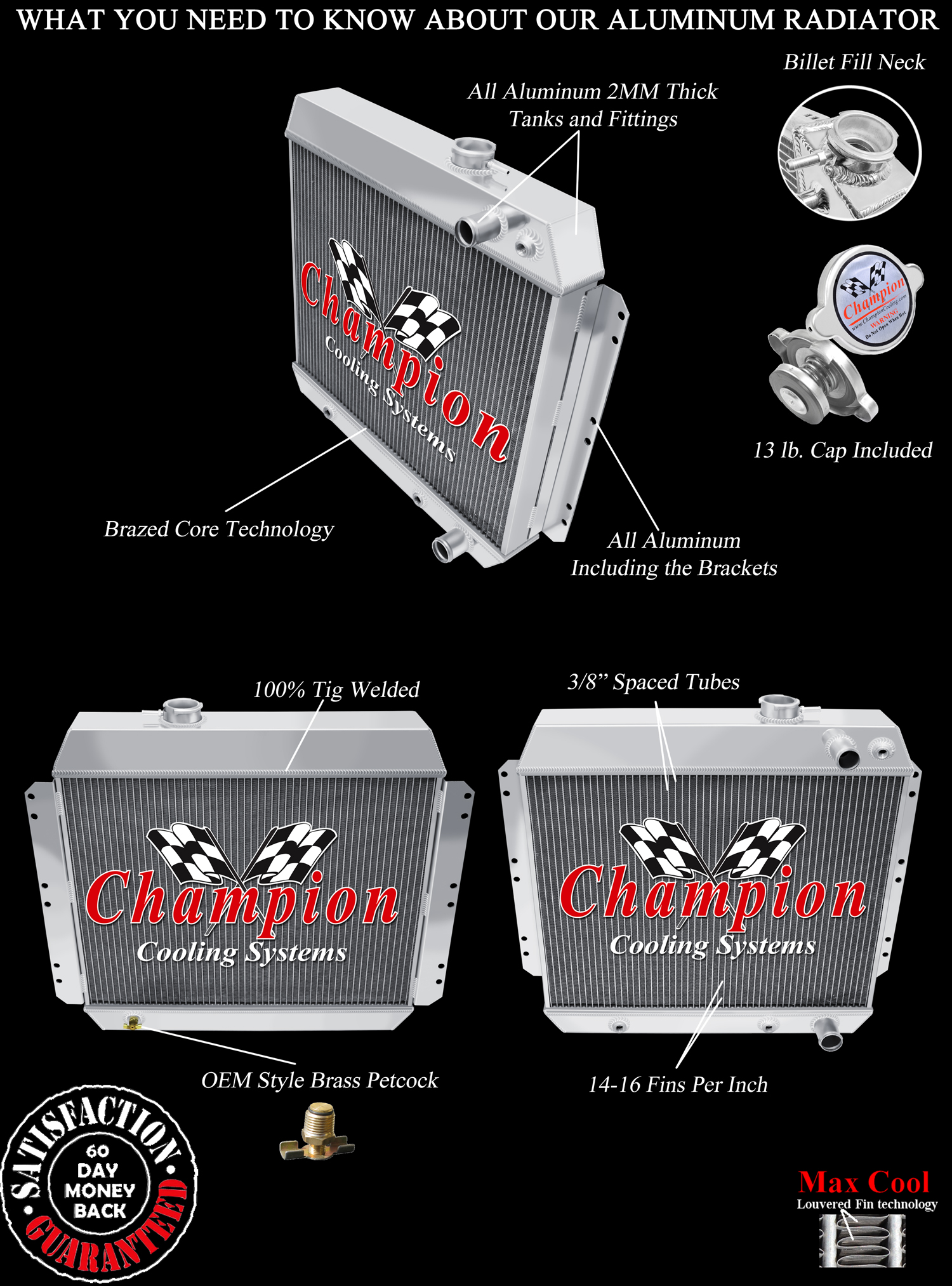 RN Champion 3 Row Radiator W/ 10" Fans for 1950 - 1954 Chevrolet Bel Air LS Swap RN Champion 3 Row Radiator W/ 10" Fans for 1950 - 1954 Chevrolet Bel Air LS Swap
