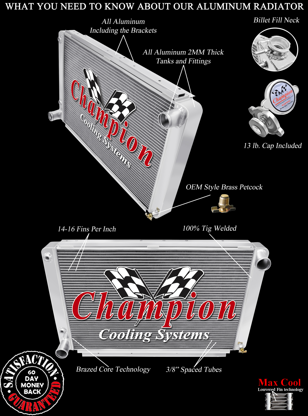 QR Champion 3 Row Radiator for 1961 - 1965 Lincoln Continental V8 Engine #CC6165 QR Champion 3 Row Radiator for 1961 - 1965 Lincoln Continental V8 Engine #CC6165