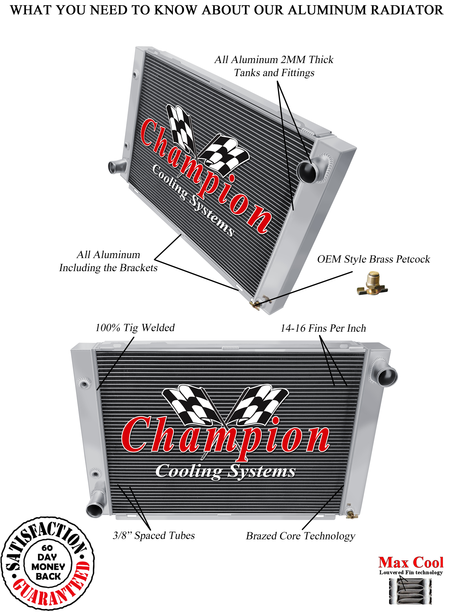 SR Champion 3 Row Radiator for 1966 1967 Lincoln Continental V8 Engine #CC6667