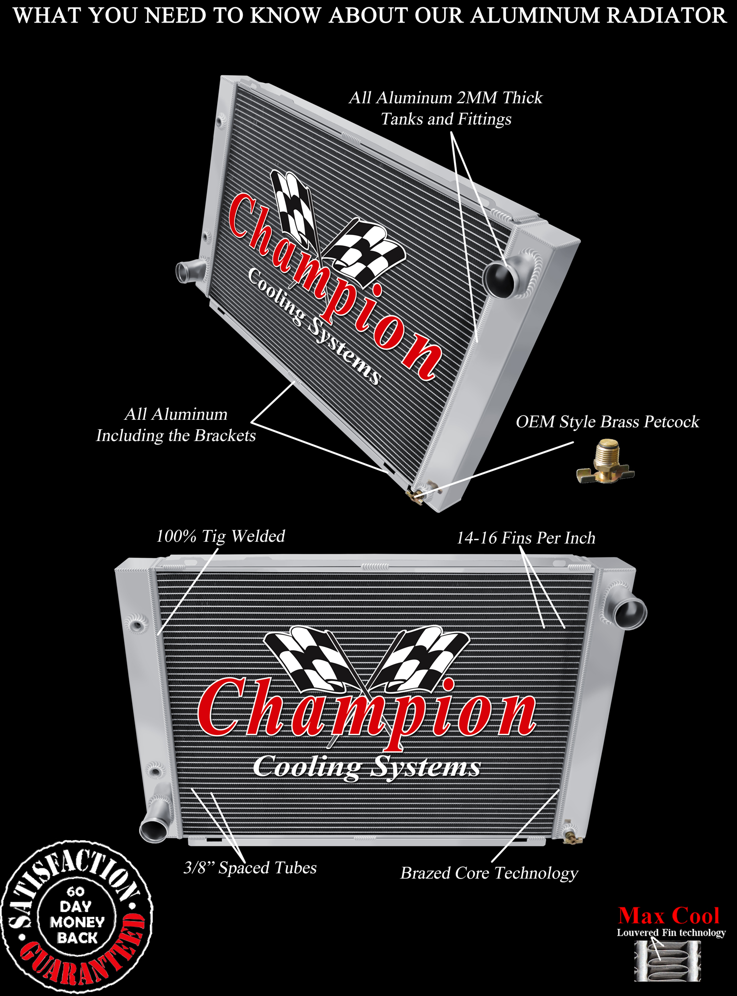 RN Champion 3 Row Radiator for 1966 1967 Lincoln Continental V8 Engine #CC6667