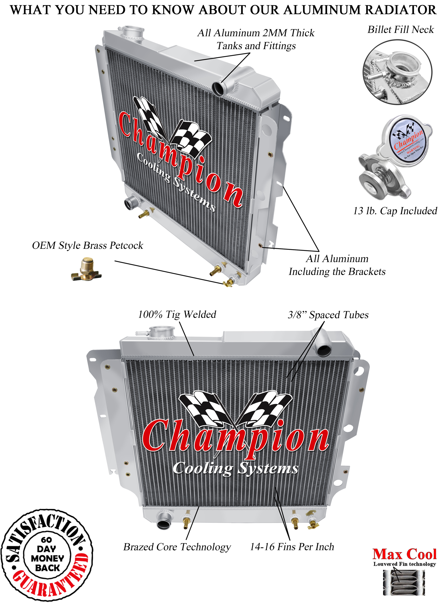 SZ Champion 1 Row Bar and Plate Radiator for 1987 - 2006 Jeep Wrangler #BC2101