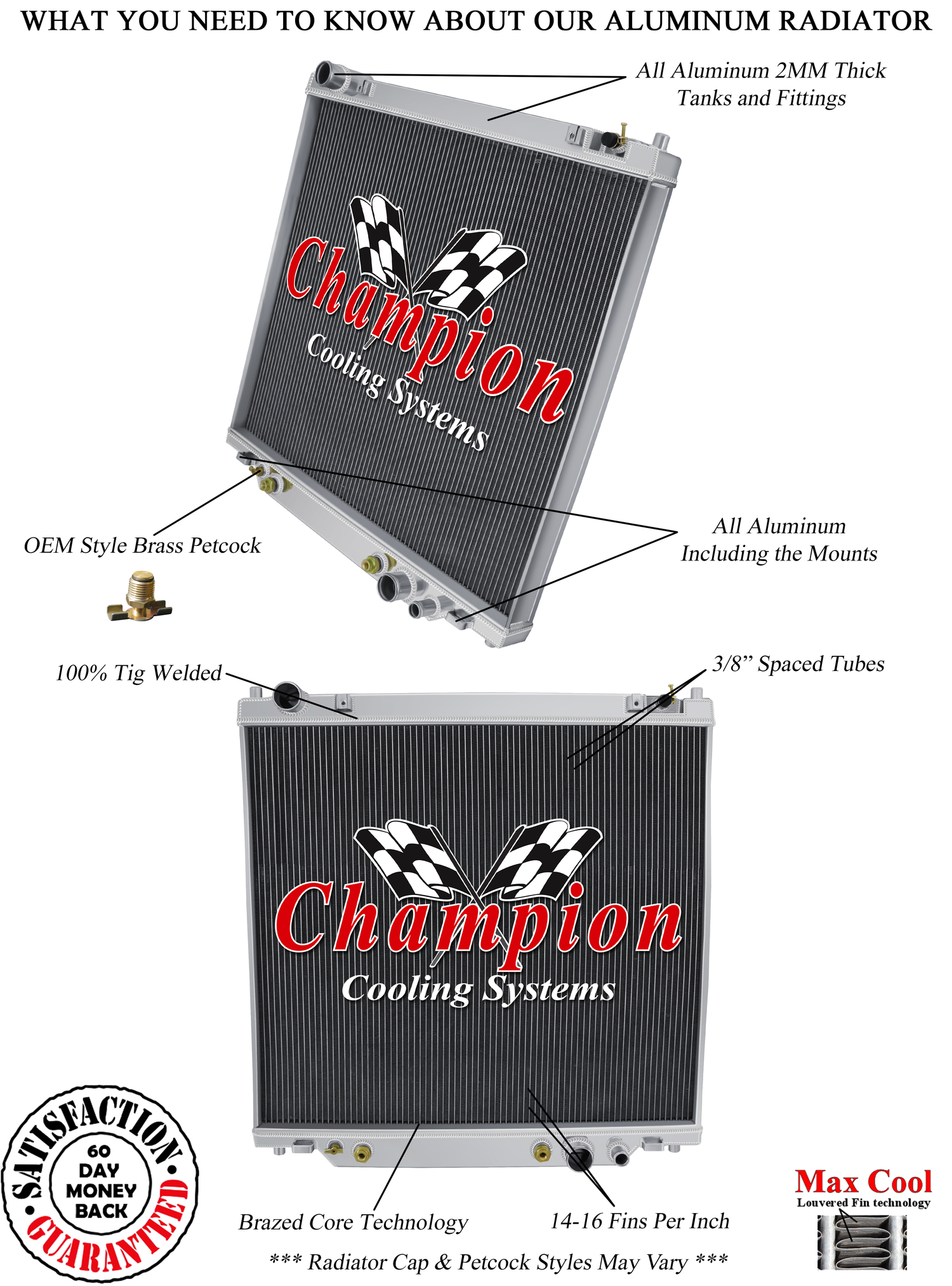 Discount Champion 1 Row CR Series Radiator for 1999 - 2004 Ford F-350 #CR2170-1