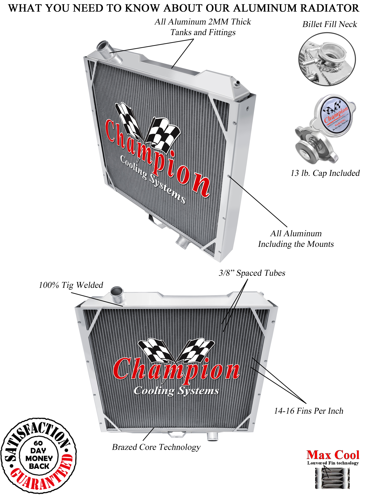 3 Row DR Champion Radiator for 2001 - 2006 Hummer H1 Turbo Diesel V8 Engine