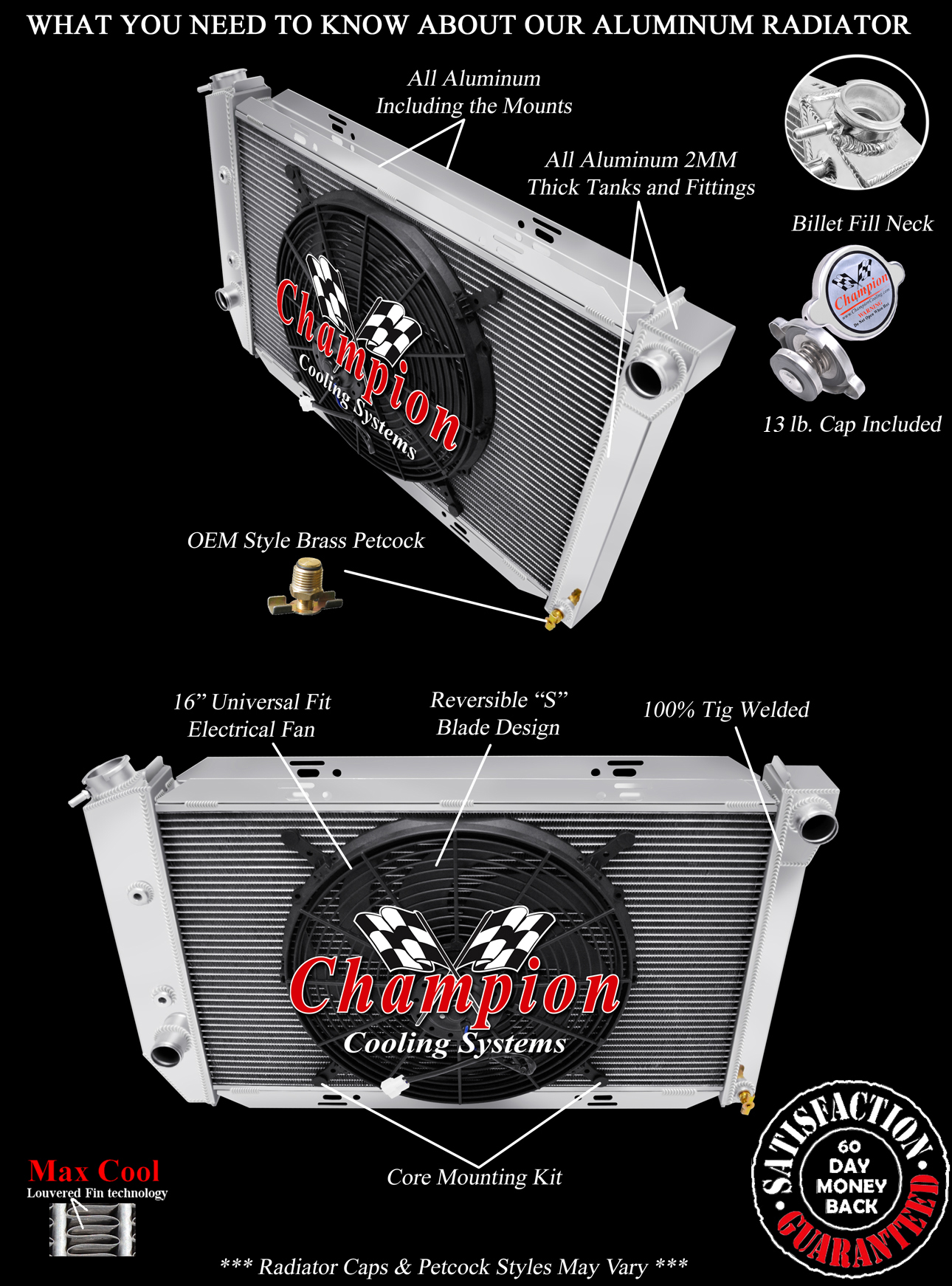 QR Champion 3 Row Radiator W/ 16" Fan for 1970 1971 Mercury Monterey V8 Engine QR Champion 3 Row Radiator W/ 16" Fan for 1970 1971 Mercury Monterey V8 Engine