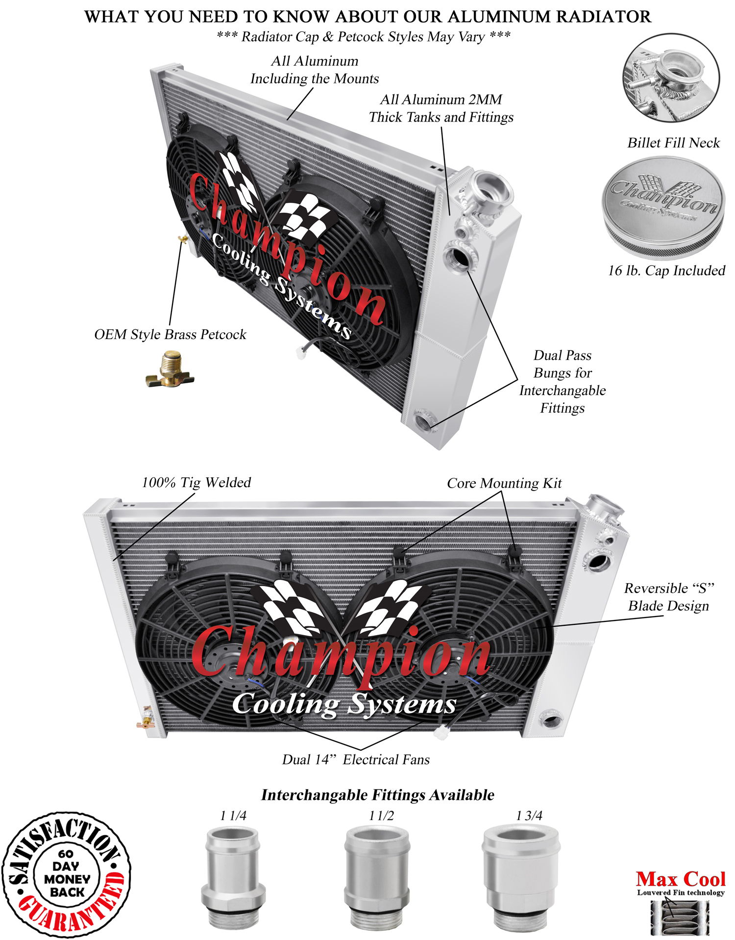 DR Champion 3 Row Radiator 19x28",14" Fans,1.50,1.50-1973-1991 GMC Jimmy LS Swap DR Champion 3 Row Radiator 19x28",14" Fans,1.50,1.50-1973-1991 GMC Jimmy LS Swap
