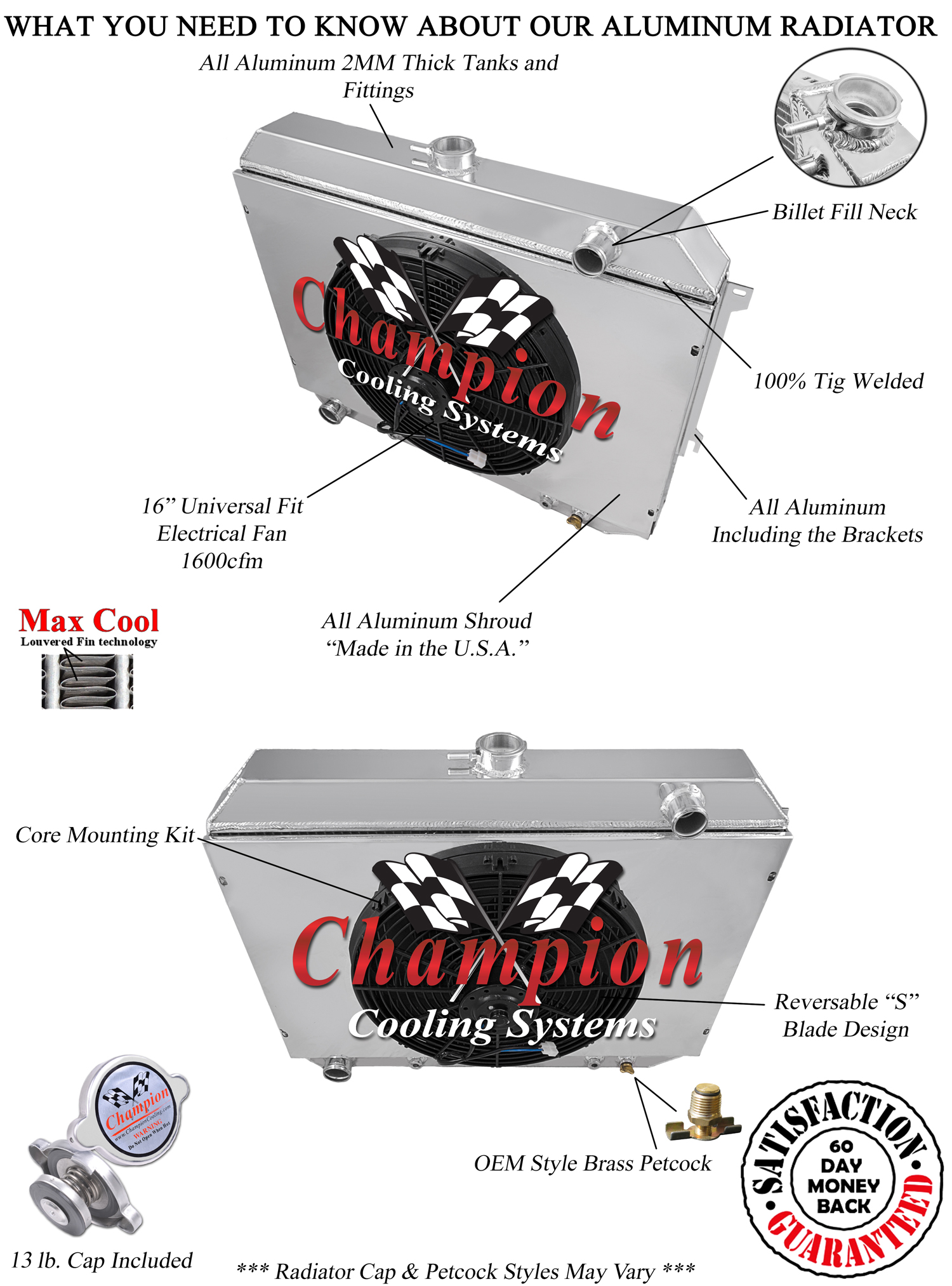 3 Row DR Radiator,16" Fan,Shroud-1968-1973 Plymouth Roadrunner Big Block #CC375B