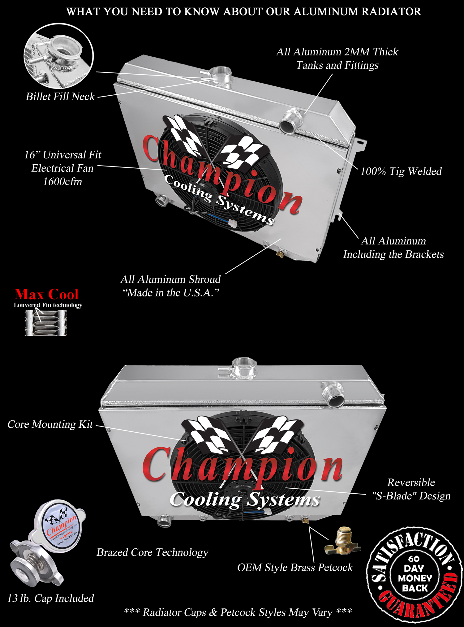 RN 4 Row Radiator 26",16" Fan,Shroud for 1968-1973 Dodge Charger Big Block