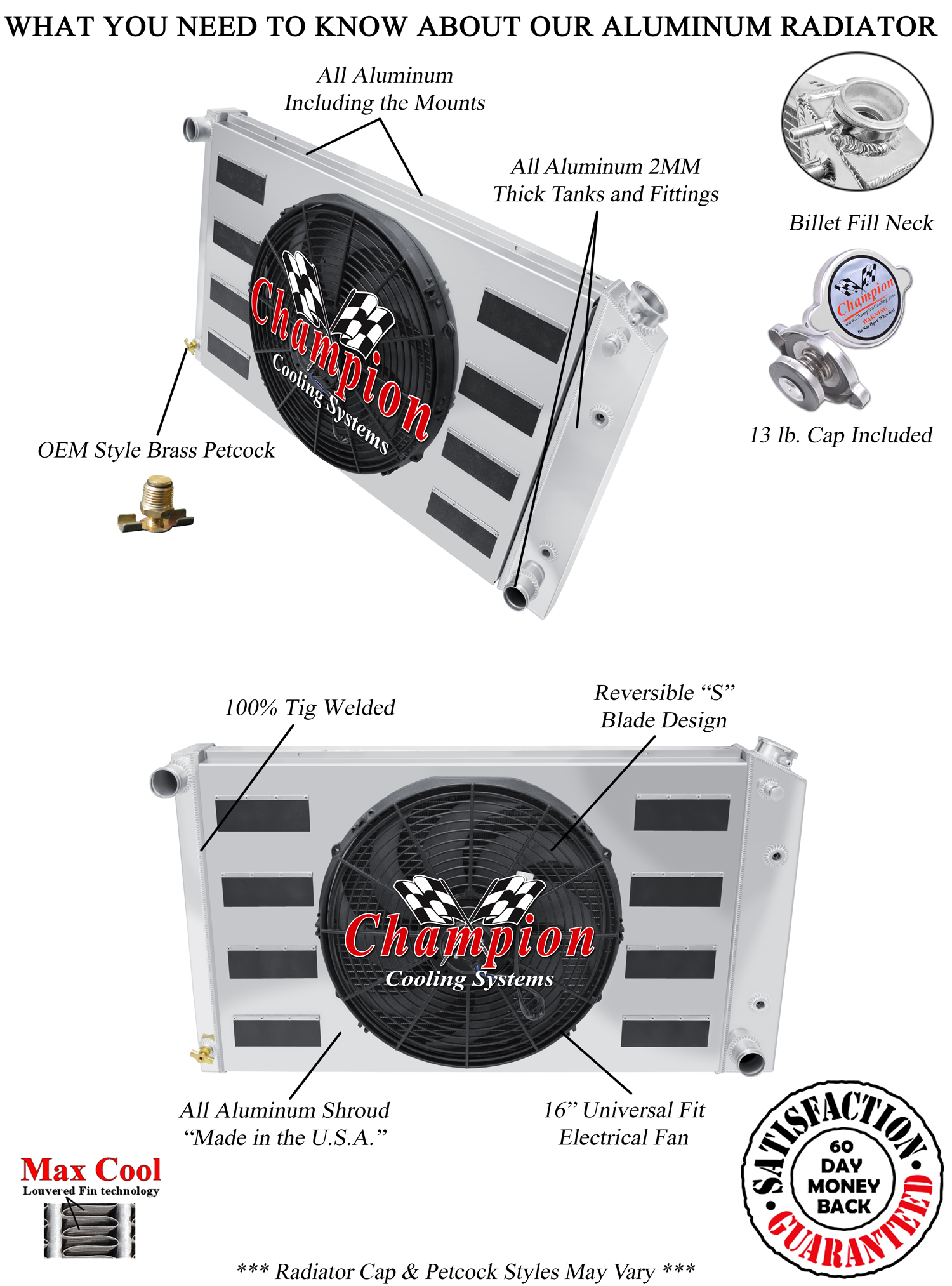 DR 4 Row Radiator 17x28",16" Fan,Shroud with Flaps-1968-1977 Chevrolet Chevelle